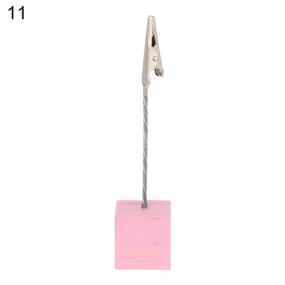 Decor Desktop Decoration Memorandum Wooden Message Folder Table Numbers Holder Photos Clips Place Card Clamps Stand: 11