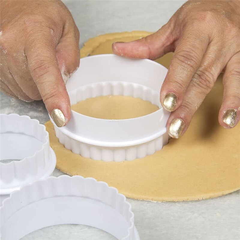 6 Size/Set Plastic Cupcake Ronde Vorm Cookie Cutter Cakevorm Biscuit Fondant Diy Cake Decoratie Keuken Koken Gereedschap