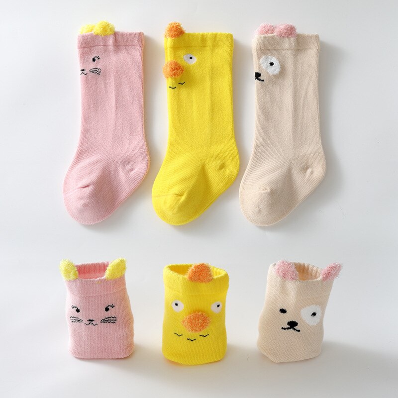 Baby Sokken Vos Kat Animal Print Baby Sokken Cartoon Knie Hoge Lange Beenwarmers Jongen Meisje Kinderen Sokken mode Sokken: Set6 / XS 0-1Yrs