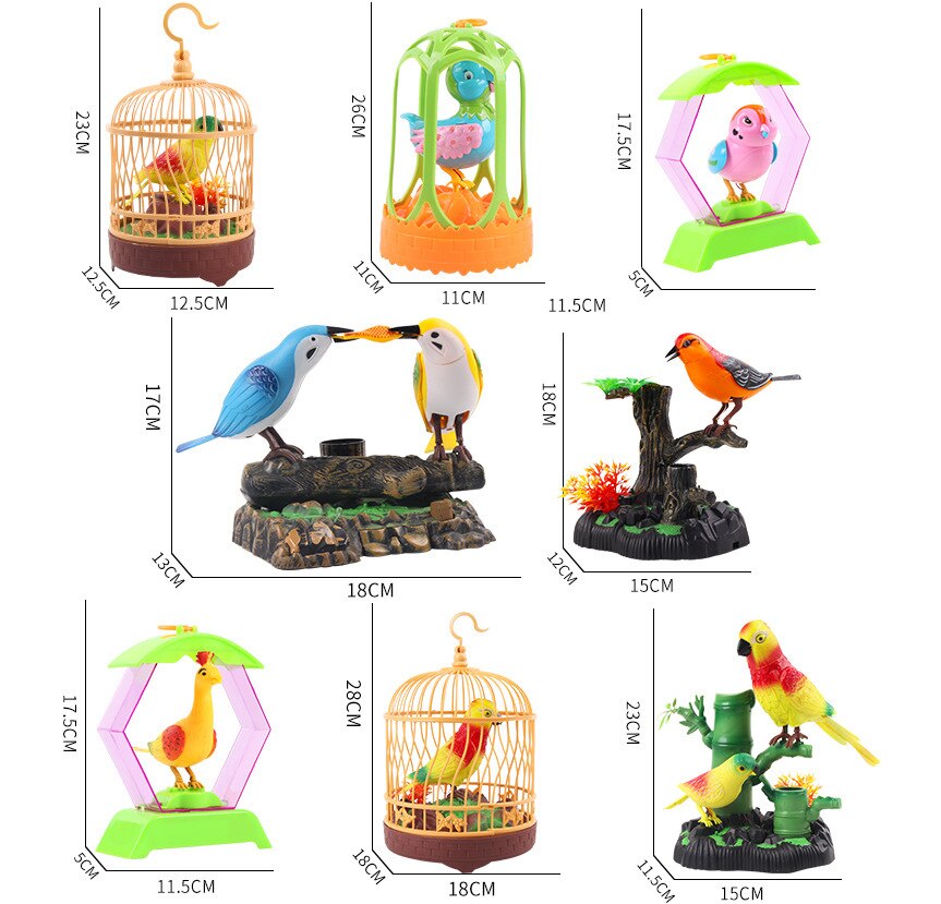 Simulation voice control pet bird toy electric induction parrot electric voice control children&#39;s toy with light for kids