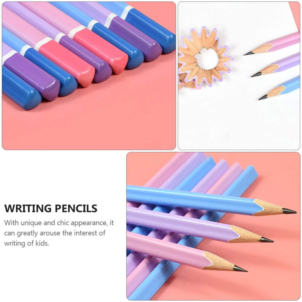3 Sets Students Triangle Pencils Writing Stationery Set Colored Drawing Pencils