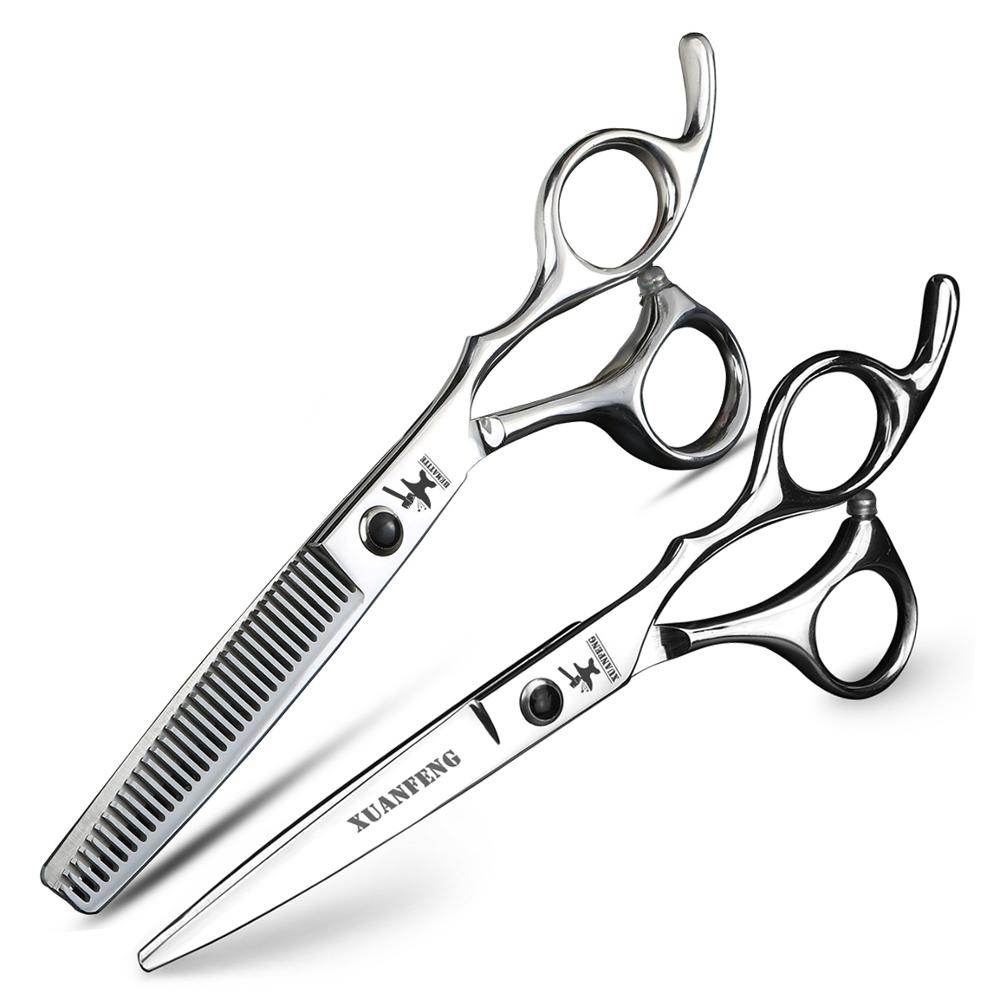 hairdressing scissors 6 inch 5/5.5/6.5/7/8 inch hair cutting thinning scissors Barbershop hairdressing tool set: 2pcs Thinning 10-20