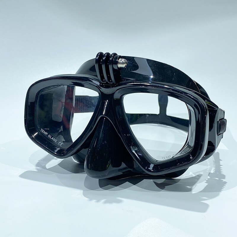 Professionelle Unterwasser-Tauchmaske, Tauchbrille eignen sich für GoPro kleine Sportkamera, alle-trocken-Tauchbrillen: Schwarz