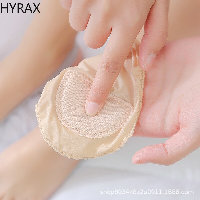 HYRAX Invisible Shallow Mouth Ice Silk Sling Boat Socks Sweat-absorbent Non-slip Forefoot Pad Thin Socks High Heels Socks