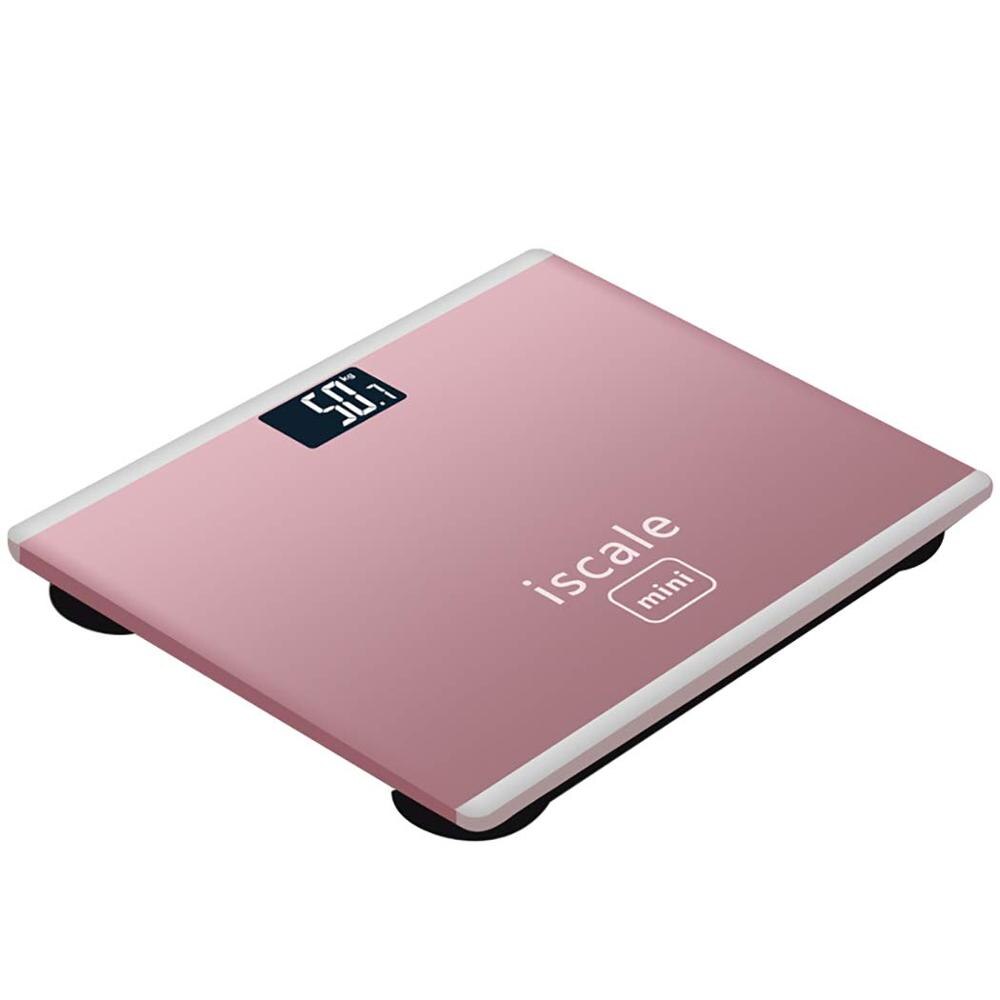 Optional USB charging electronic weighing scale accurate home health scale human scale adult weight loss weighing meter: Pink
