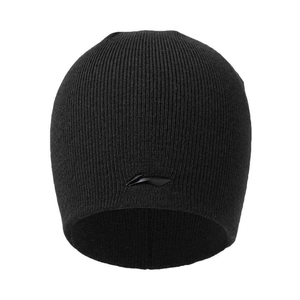 Li-ning-gorro de punto de tendencia Unisex, 100% antiestática de 21cm, forro acrílico, gorros deportivos cómodos, AMZQ054: AMZQ054-3 black