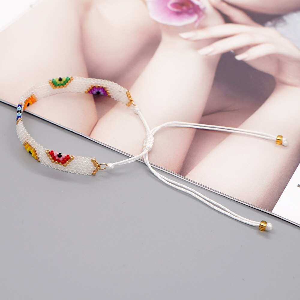 gehen2Boho Türkisch böse Auge Armband Mehrfarbig griechisch Auge Schmuck Miyuki Samen Perlen Bohemien handgefertigt gewebte Armbänder Pro Frauen