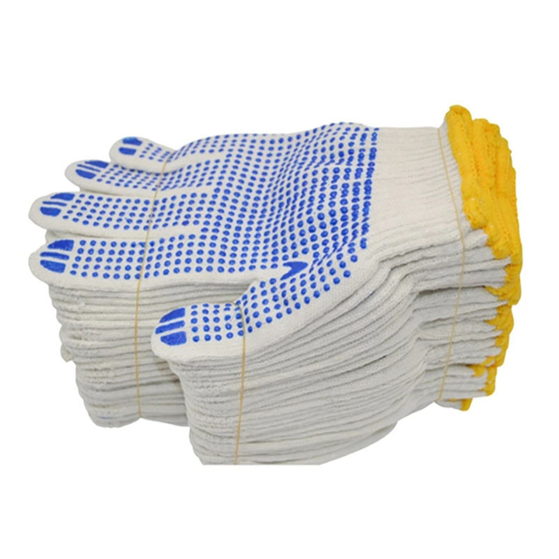 Labor Insurance Gloves Plastic Dot Gloves Thick Dot Rubber Yarn Gloves Non-slip Wear-resistant Cotton Yarn Work Gloves