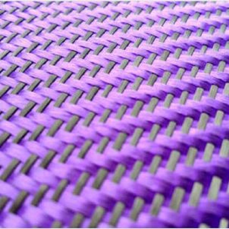 Tissu en Fiber de carbone mélangé, 230 g/m², aramide, violet et noir