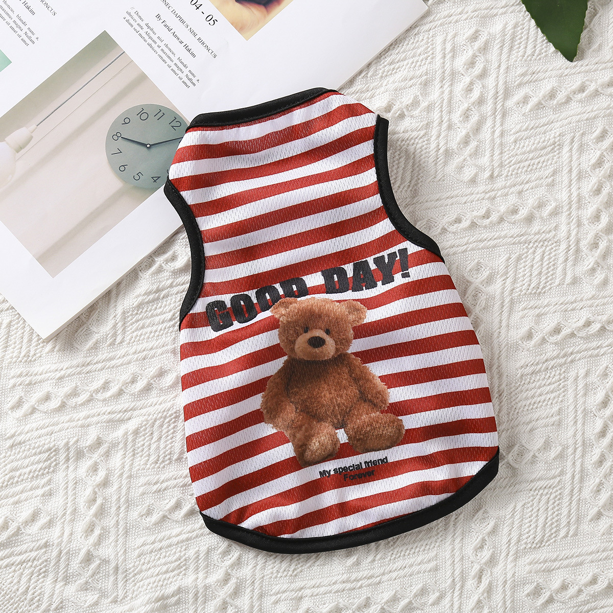 Haustiere Sommer Drucke Westen Hund Kleidung Kleiner Bär Hund Muster Haustier T-shirts Atmungsaktive Ärmellose Welpen Kostüm Hund Haustier Shirts: S / YELLOW