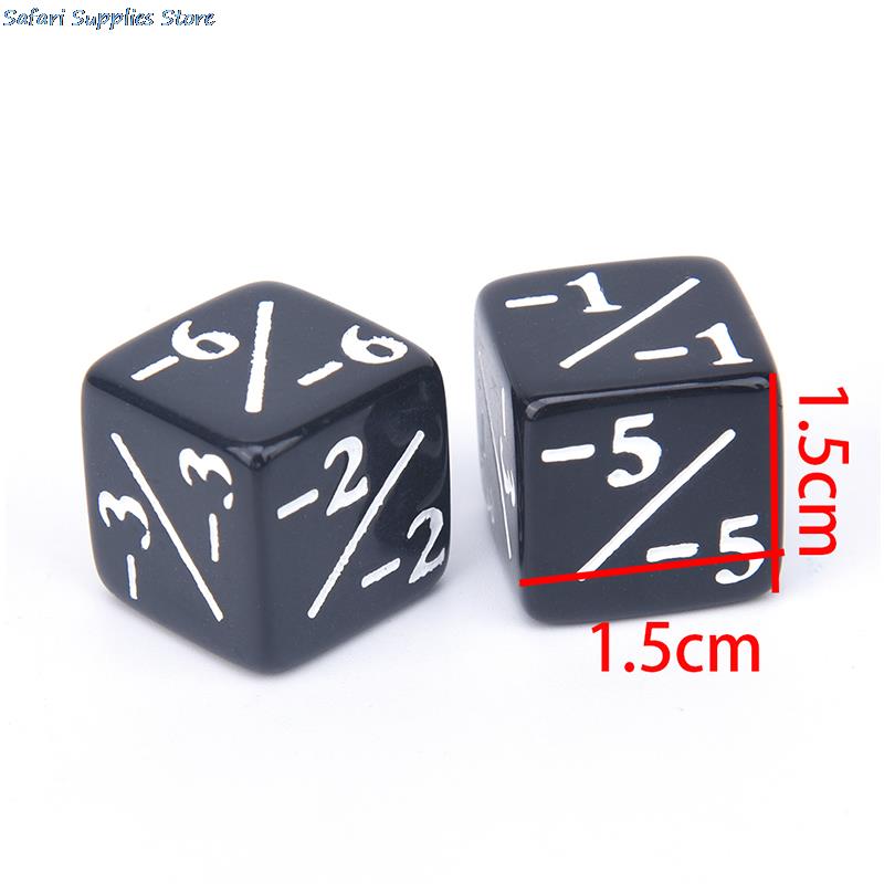 10 pçs/pçs/set contadores de seis lados + 1/+ 1 dice branco preto festa casa crianças brinquedo dados