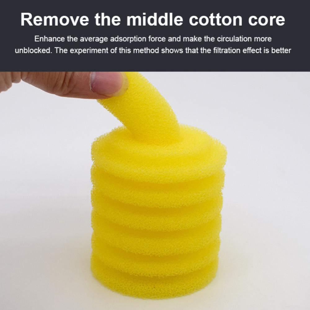 4-1 Stuks Aquarium Filterspons Gebouwd In Filterelement Gele Katoenen Kern Aquarium Vervanging Spons Huisdier Aquarium Accessoires