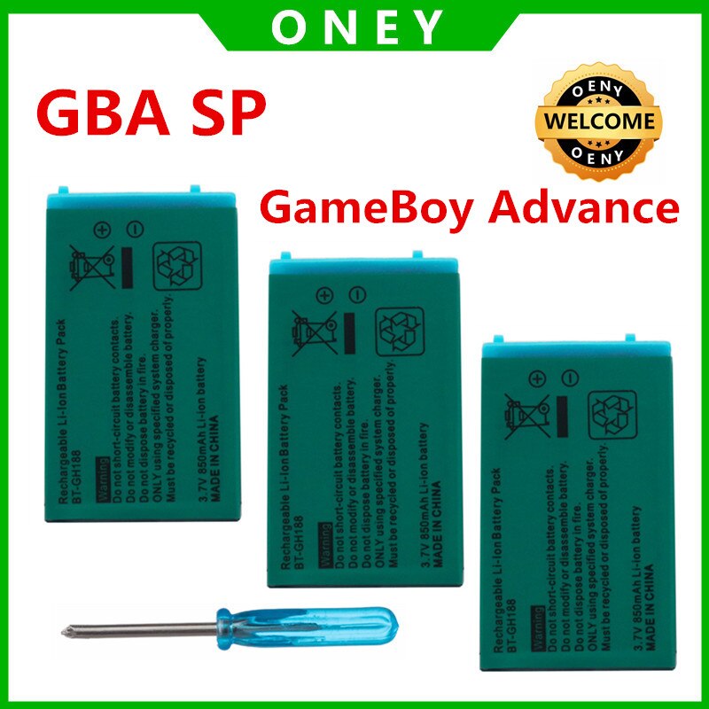 Oeny 850Mah Voor Gba Sp Batterij Oplaadbare Batterij Lithium-Ion Batterij Pack Voor Nintendo Game Boy Advance (met Schroevendraaier)