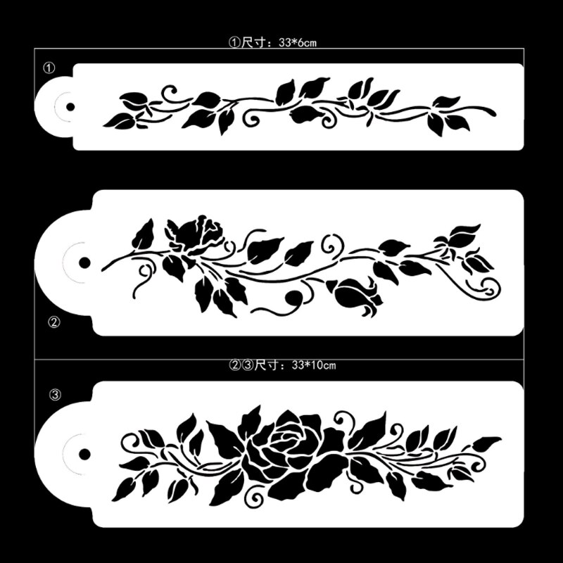 3Pc Tree Vine Leaf Flower Stencils Decor Schilderen Template Scrapbooking Fotoalbum Embossing Sjablonen Stencil Ambachten Herbruikbare