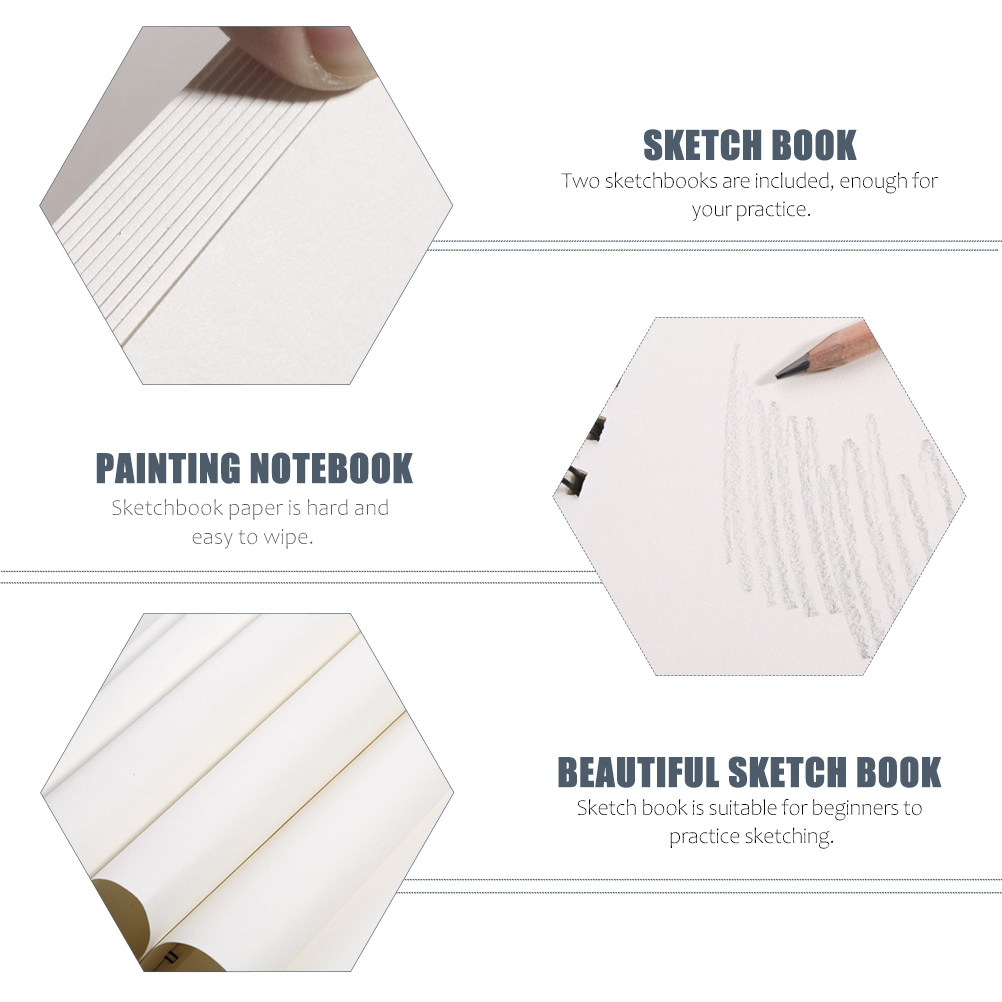 2Pcs Art Drawing Students Sketchbook Paper Painting Notepad Useful Drawing Book