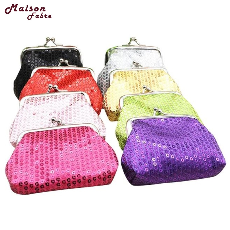 USDH Fashionbag Wallet Small Sequin Wallet Card Holder Coin Purse Clutch Bag csv f6