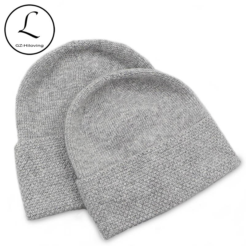 GZHILOVINGL 2 Piece Set Winter Hats For Matching Family Dad Baby Boys Knitted Hat Beanies Cap Wool Warm Skullies Solid Beanie