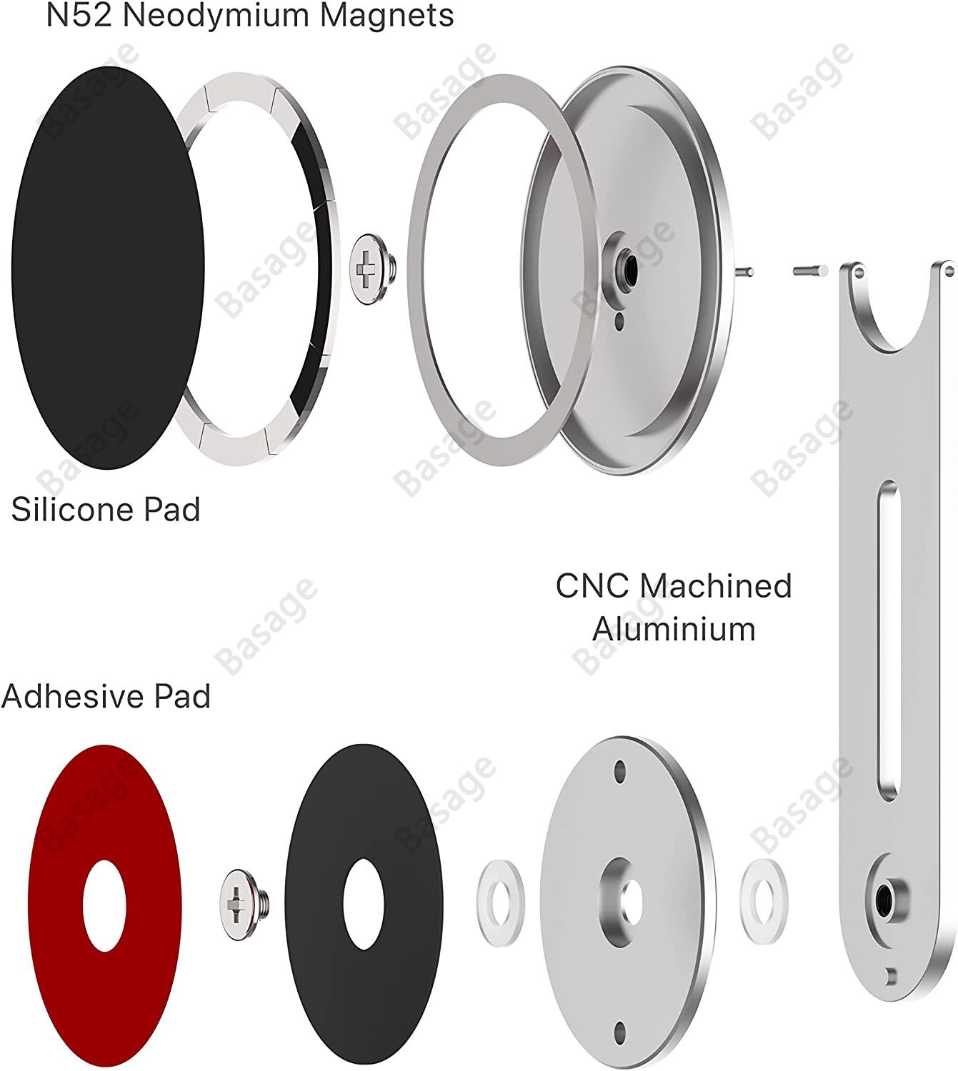 Uchwyt do laptopa Continuity Flip do iPhone'a, wąski magnetyczny uchwyt na telefon, obrotowy o 180 stopni ° do laptopów i monitorów, regulowane ramię magnetyczne