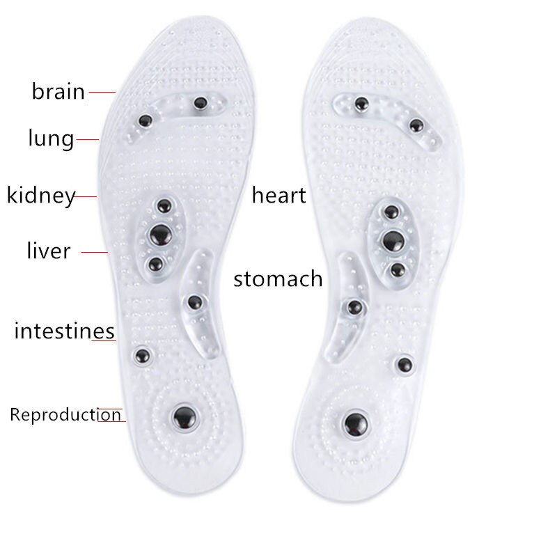 1 pair Magnetic Therapy Slimming Insoles Foot Patch Cushion Shoe Insole Gel Pad Acupressure Slimming Insoles Foot Care Insert