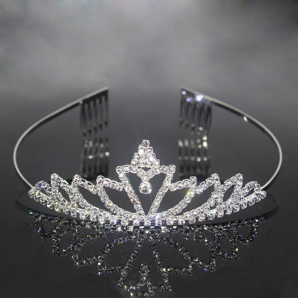 Carddoor Schattige Prinses Tiara 'S Bruiloft Haarbanden Bridal Crown Kammen Strass Haaraccessoires Meisjes Kid Mode Haar Sieraden: 3