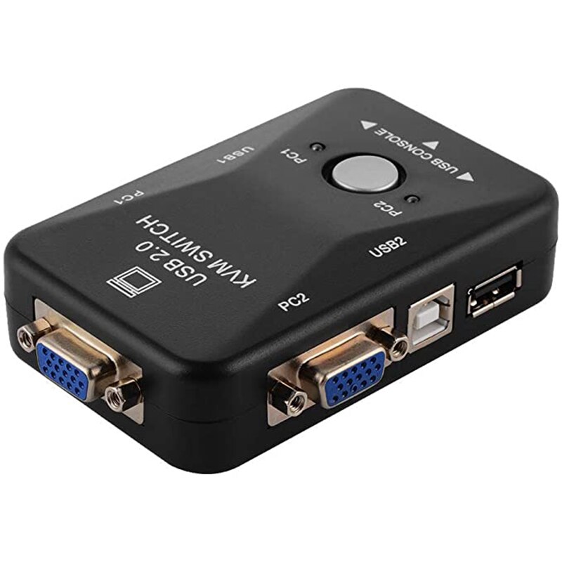 KVM VGA Switcher 2 Porte USB 2.0 KVM Switch Box Adattatore Ideale per PC Tastiera Mouse Scanner Stampante &amp; Più 1920x1440