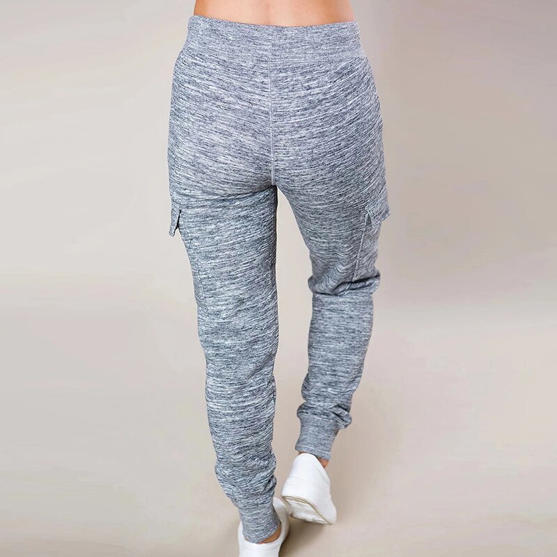 Women Sweatpants High Waist Casual Loose Stretch Pants Drawstring Long Pants Trousers Solid Gray Black Elastic Waist Sports Pant
