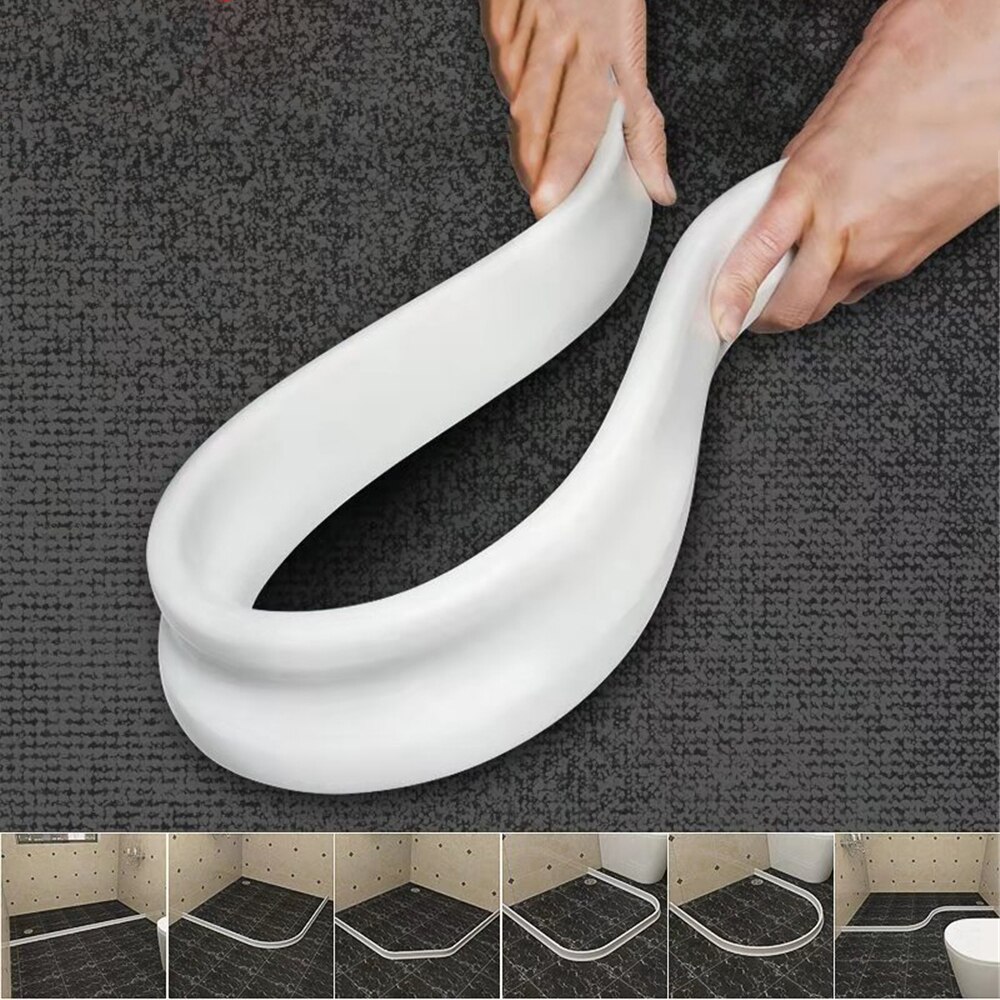 Flexible Silicone Bathroom Water Stopper Flood Barrier Rubber Dam Silicon Water Blocker Dry and Wet Separation Home Improve