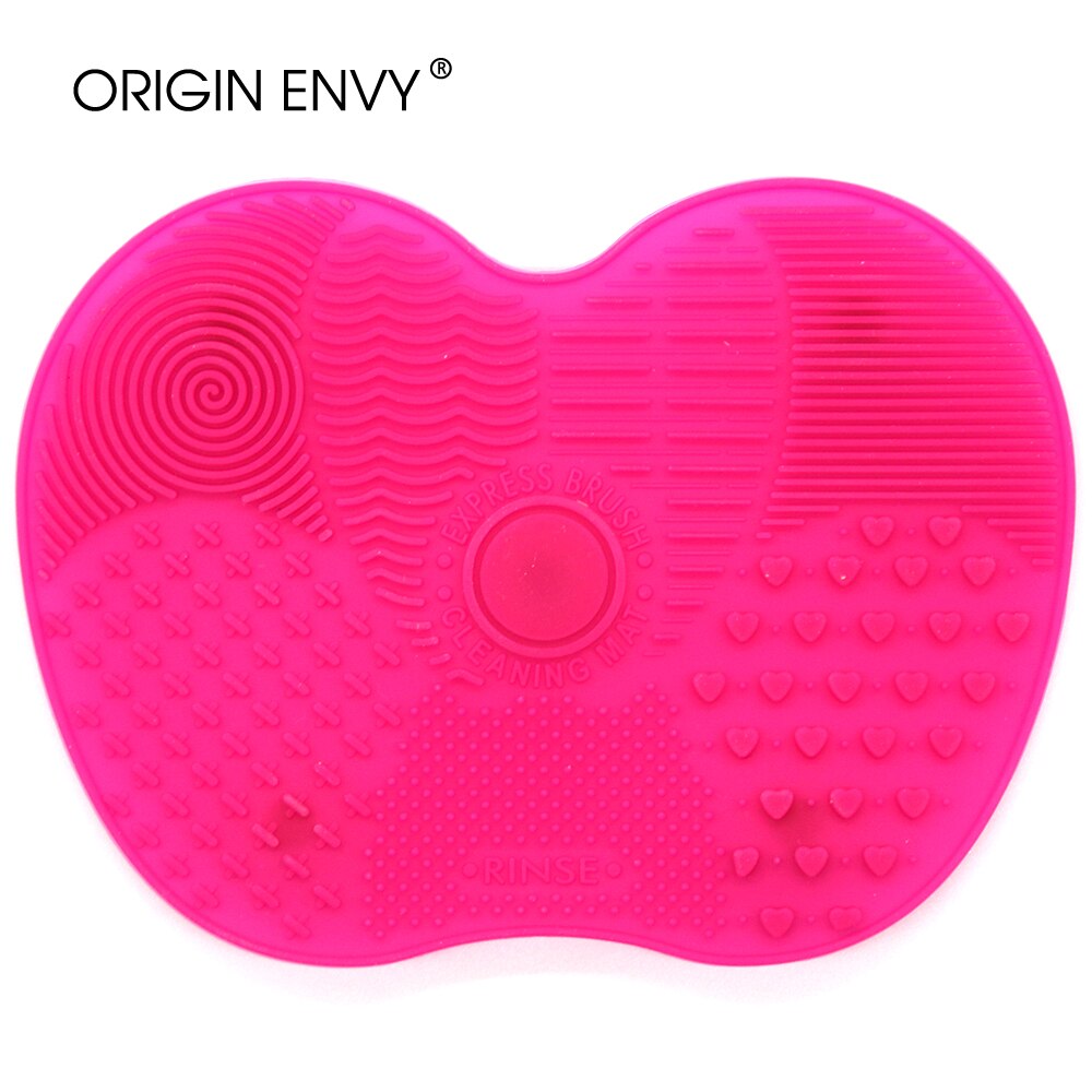 ORIGIN ENVY Makeup Brush Cleaner Pad Make Up Washing Brush Gel Cleaning Mat Hand Tool Foundation Makeup Brush Scrubber Board: Red