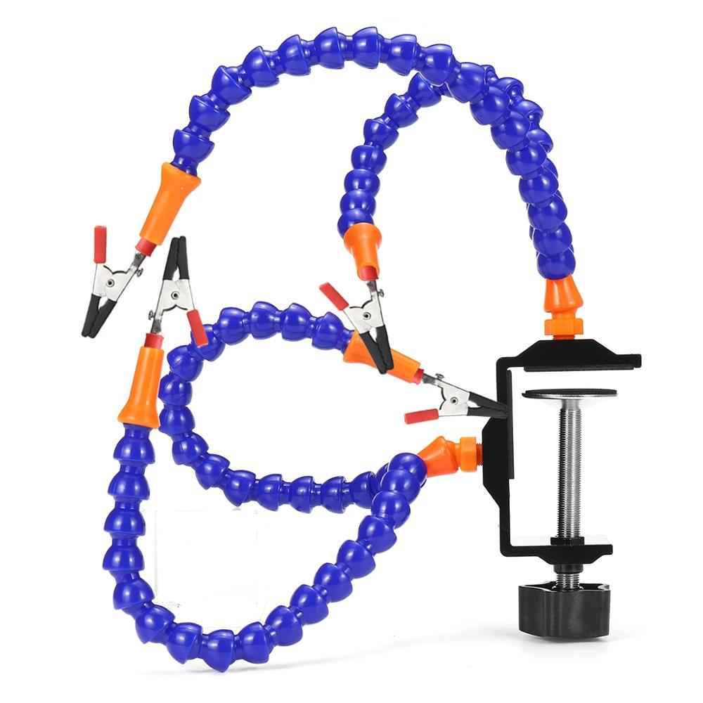 Third Helping Hands Tool Flexible 3/4 Arms Soldering PCB Holder Desk Clamp Soldering Holder