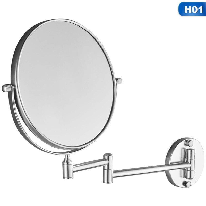 Folding Adjustable Wall Mounted Mirror For Bathroom | Bathroom Vanity Mirror With Extendable Arm 360° Swivel and 3x Magnify: Default Title
