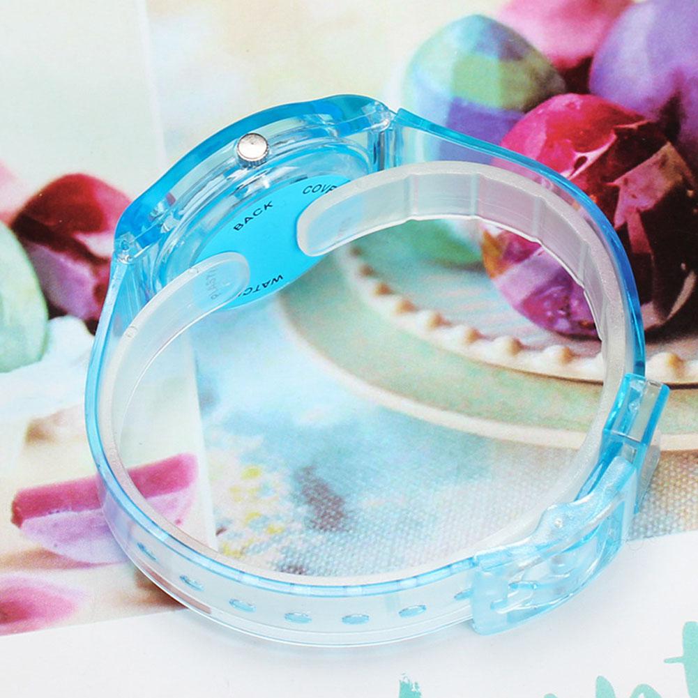 Lintimes dames heren liefhebbers horloges transparante snoepkleurige plastic band casual quartz horloges