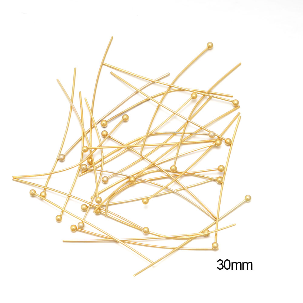 100/50 Uds. Cabezas de acero inoxidable, alfiler de cabeza plana, alfileres de cabeza de bola de Color dorado para accesorios de joyería DIY: Gris claro