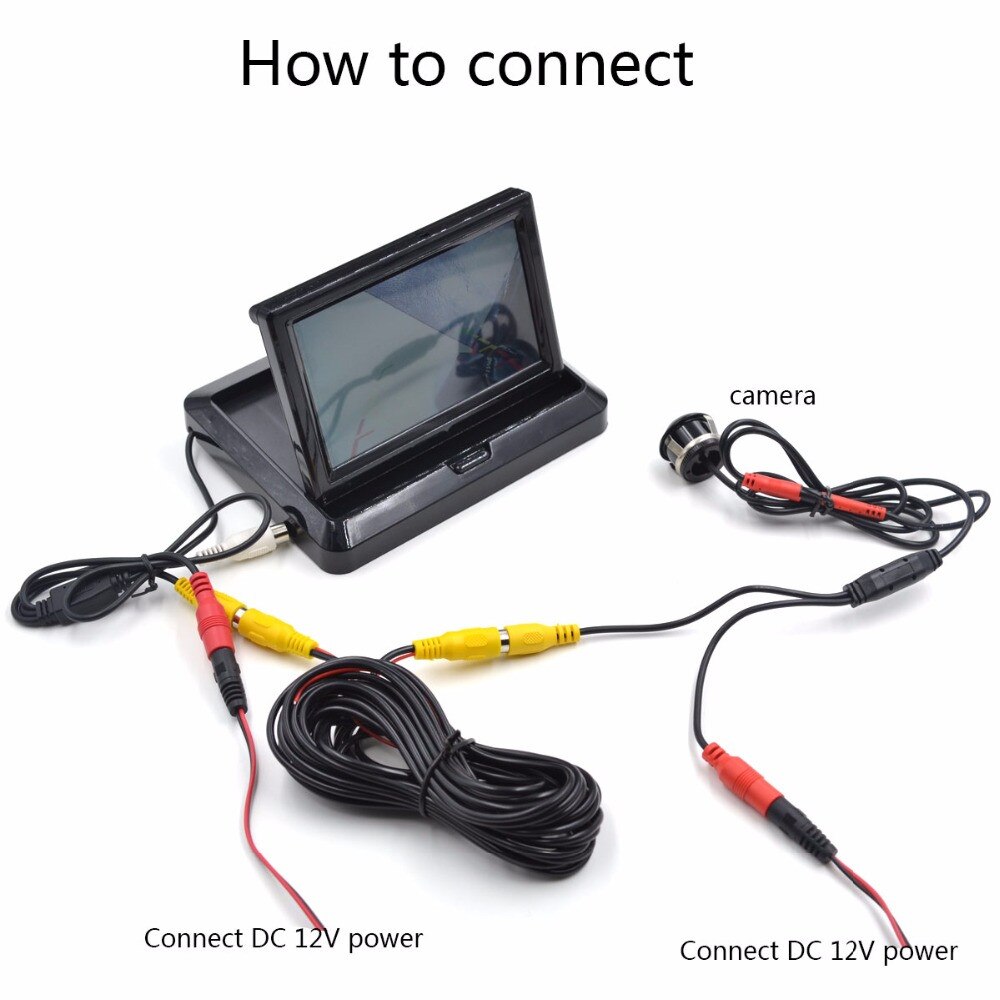 5 &quot;TFT LCD HD800 * 480 Scherm Auto monitor Achteruitrijcamera parking monitor Opvouwbaar + Bedrade of Draadloze Achteruitrijcamera camera Optionele