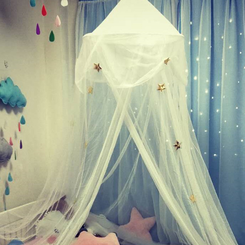 Étoile papillon Tulle enfants bébé lit dôme Polyester maille tissu lit auvent rideau suspendu moustiquaire tente chambre décoration