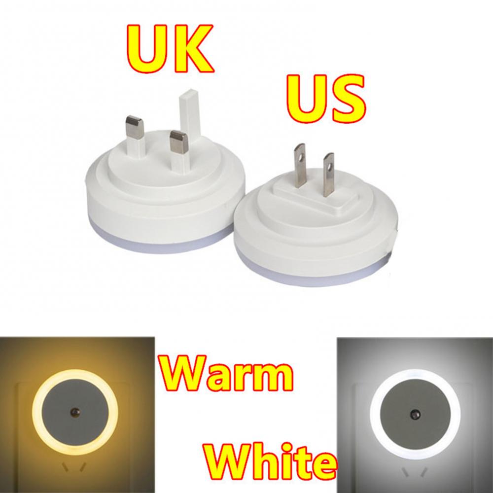 Round Wall Plug-in LED Light Sensor Night Light Plug In Sensor Light Luminaire Led Lamp Baby Nightlight Children Bedroom Round