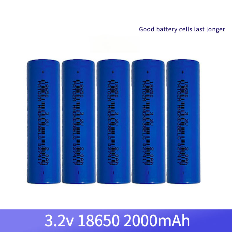 18650 Rechargeable Battery LIfepo4 ifr18650 3.2v 2000mah Lithium ion Battery with soldering tabs/pins