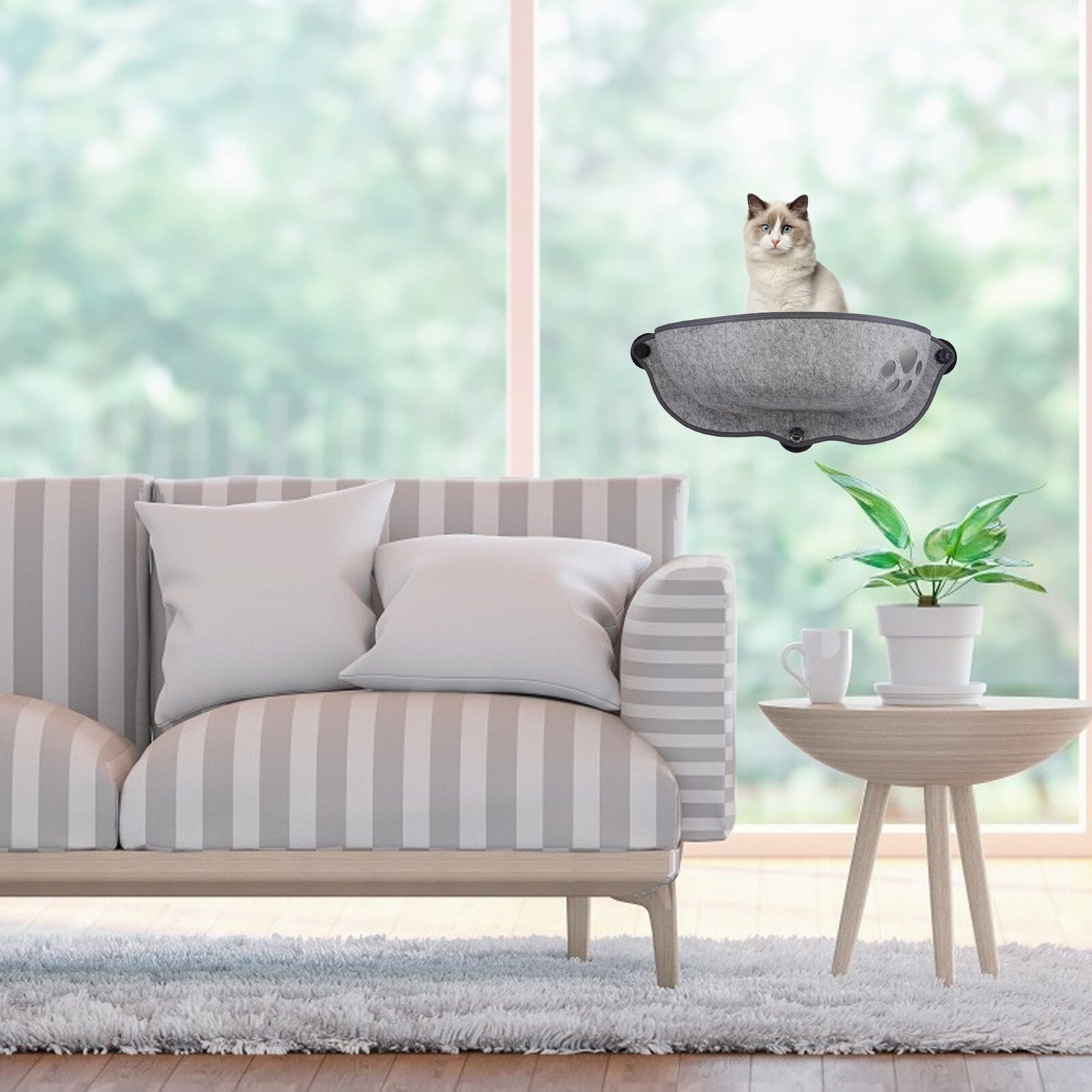 Hamac de fenêtre pour chat, lit d&#39;escalade, montage mural, ventouse ensoleillée, tapis de lits confortables et doux suspendus, rapide