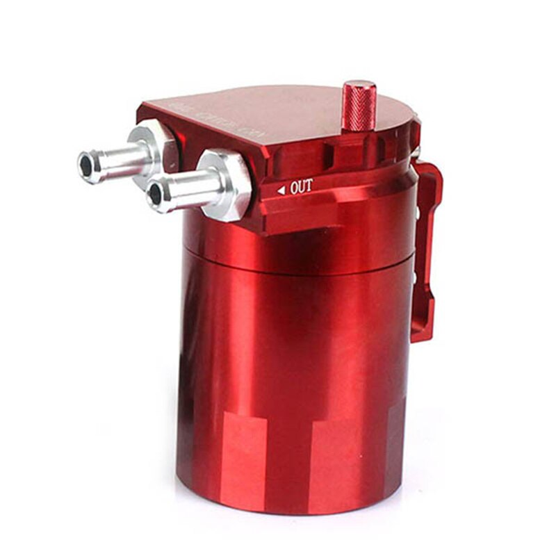 Car Universal Oil Catch Tank Fuel Tank 300ml with Parts Kit Baffled Reservoir Fuel Tank 300ml Auto Aluminum Catch Can Oil Tank: Red