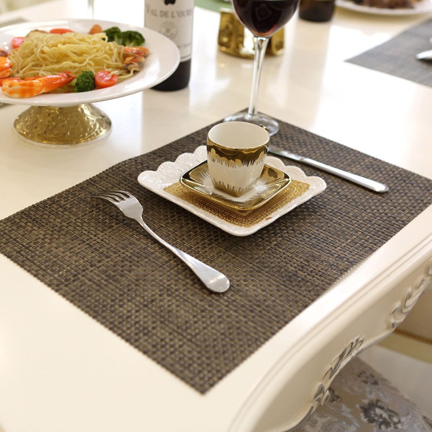 Whq 4 stk 40 x 30cm dækkeservietter pvc spisebordsmåtte skiveskålsunderlag vandtæt dugeunderlag moderne skridsikkert underlag