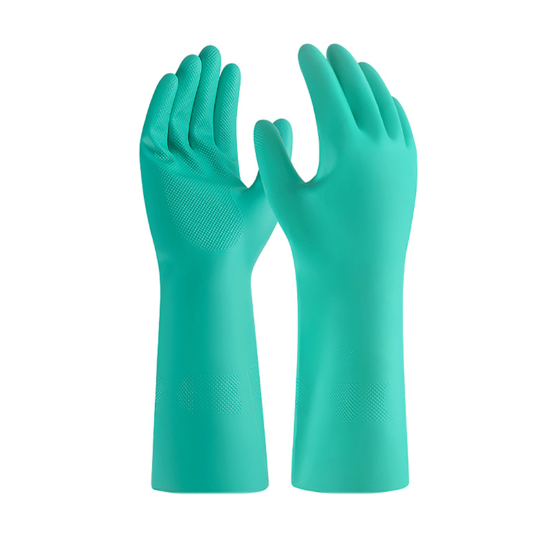 1 Paar Dikke Nitril Handschoenen-Chemische Zuurbestendige Waterdichte Lange Mouw Handschoenen Voor Tuinieren Chemisch Schilderen, Latex Vrij: Blauw