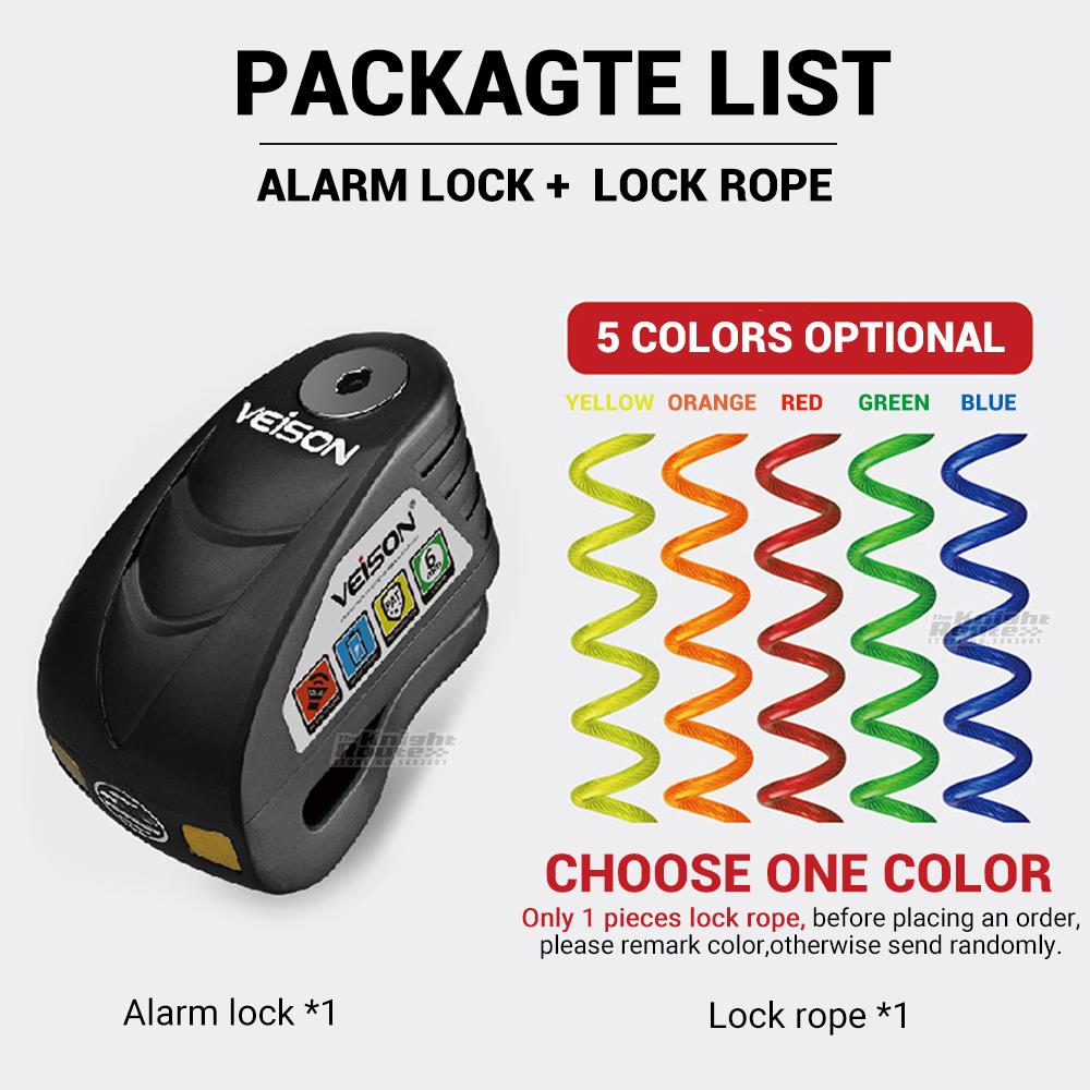VEISON – alarme pour moto, cadenas étanche, pour Scooter, disque, antivol, accessoires: ALLOY BK A SET