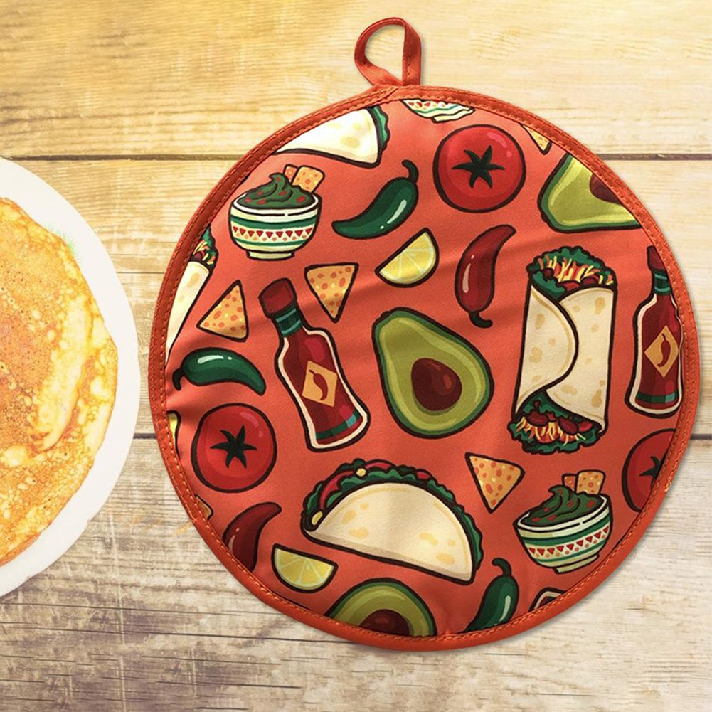 12 tommer burrito tortilla varmepose hjem varmebestandigt mel trykt mad køkken kludpose til mikrobølge bærbar taco
