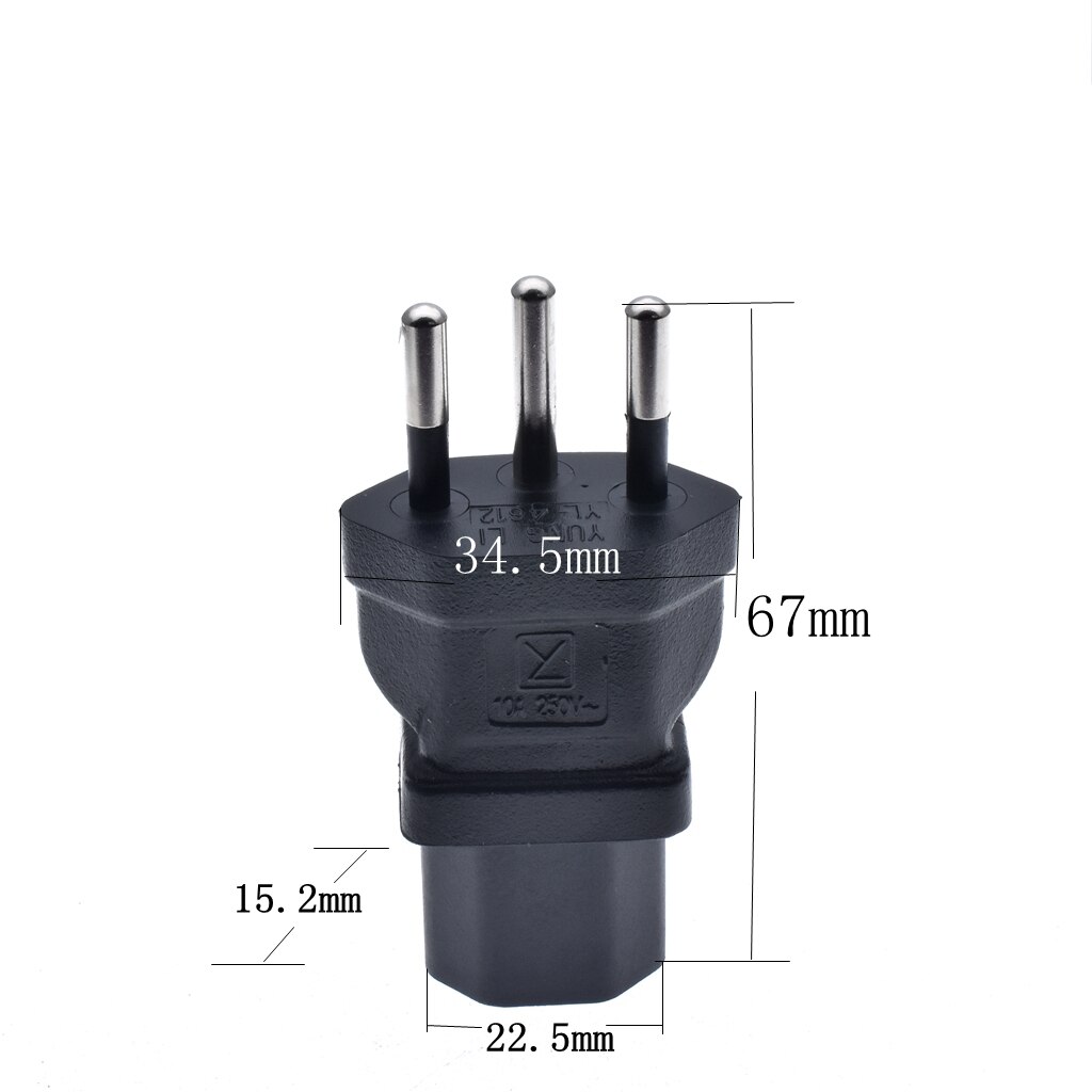 SEV1011 Swiss AC power cable plug adapter with IEC 320 C13 female socket for PC Computer Monitor 3D Printer TV