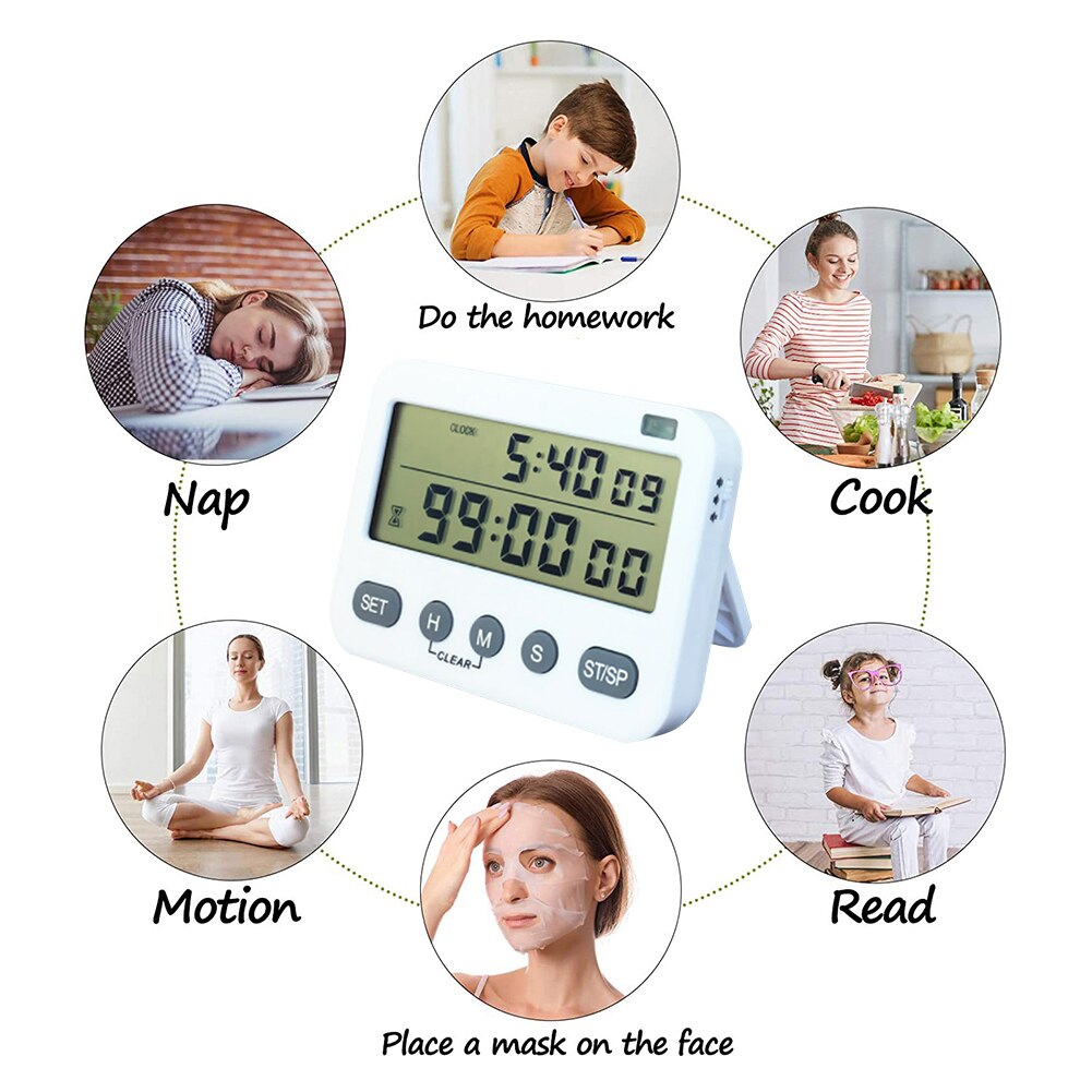 Timer Thin LCD Digital Screen Kitchen Countdown Sleep Stopwatch Clock Timer Intervalometer Clock Supplies Tools