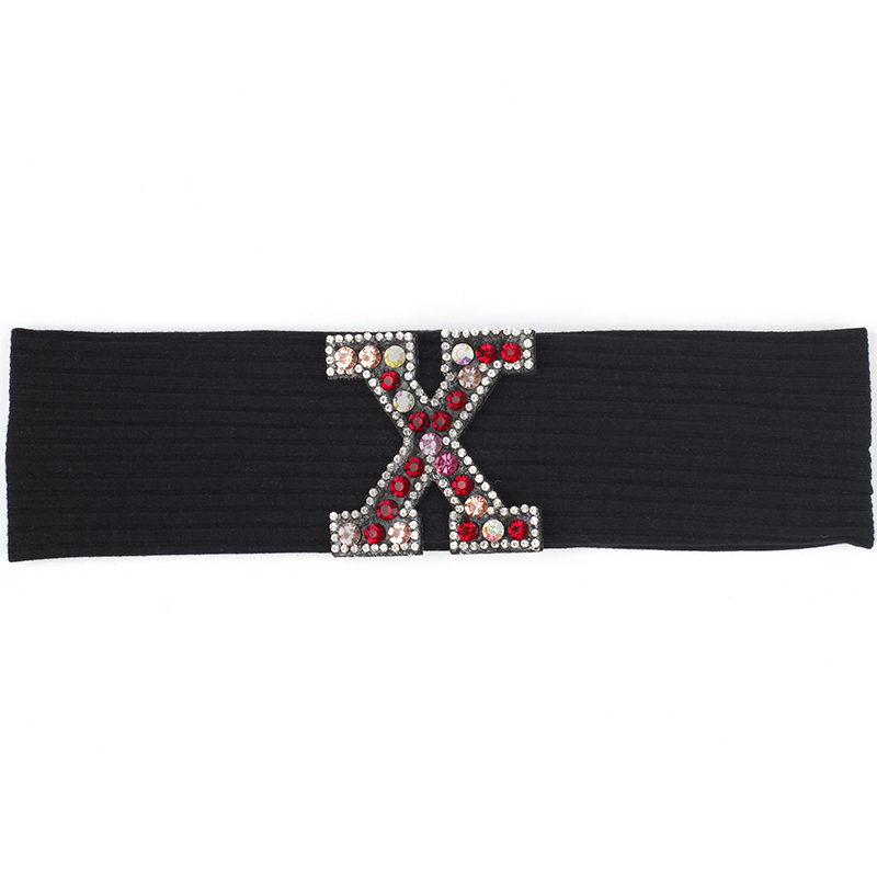 Zomer Casual Mode Vrouwen haarbanden Multi-color Strass brief Katoen Geribbelde hoofdbanden dames Meisjes haaraccessoires