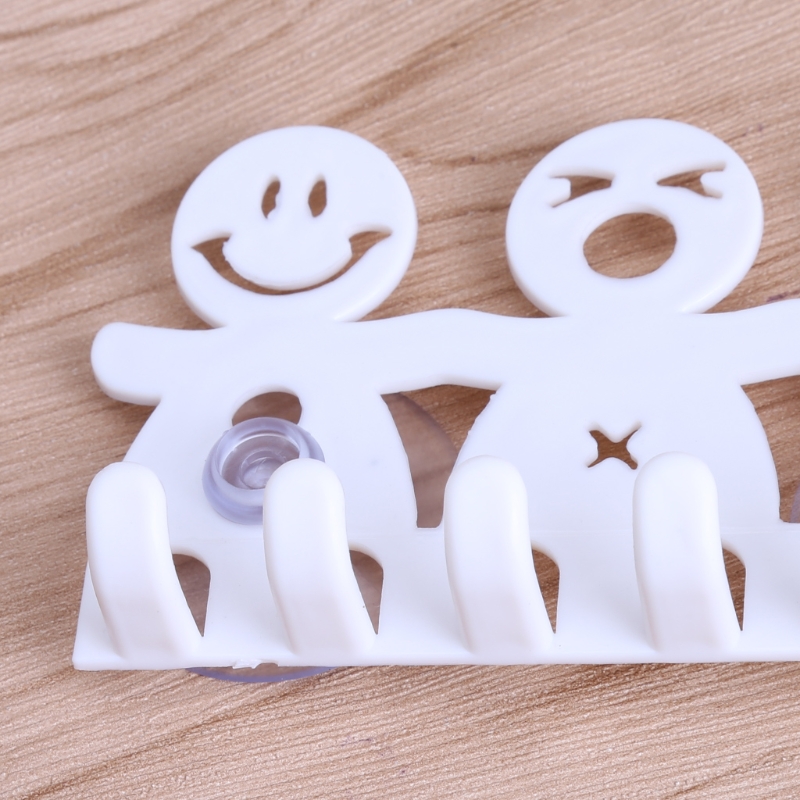 Soporte para cepillo de dientes, ventosa montada en la pared, 5 posiciones, bonitos juegos de baño con sonrisa de dibujos animados, accesorios de baño, 1 ud.