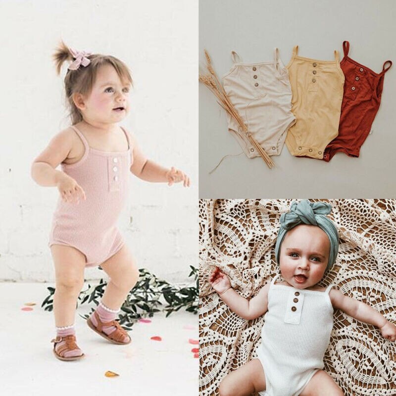 UK Peuter Kid Baby Meisje Jongen 0-24 M Mouwloze Jumpsuit Playsuit Bodysuit Outfit