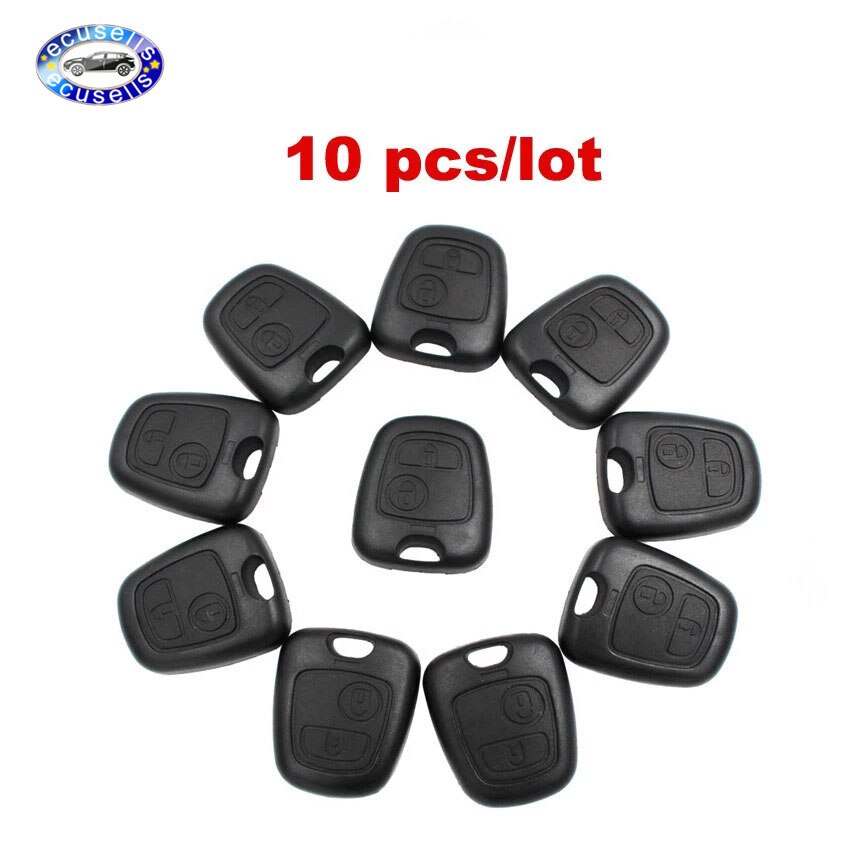 10 stk/parti udskiftning til peugeot 206/307/207 til citroen  c2 halv fjernbetjening nøglekasse shell smart nøglehus cover uden klinge