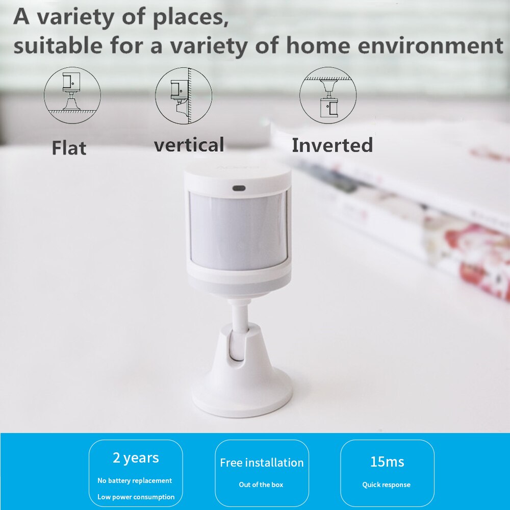 Aqara del Sensore di Movimento Del Corpo Umano Sensore di Movimento ZigBee Collegamento Senza Fili per Il Sistema di Allarme di Lavoro con Mela Homekit/Xiaomi norma mijia