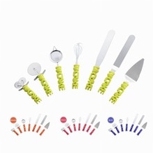 Baking Tools Set Stainless Steel Cake Pizza 9-Piece Baking Supplies Pastry Wheel Mesh Strainer Icing Spatula